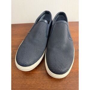 Vince Men's Navy Fletcher Perforated Leather Slip On Sneakers Size 10M $225